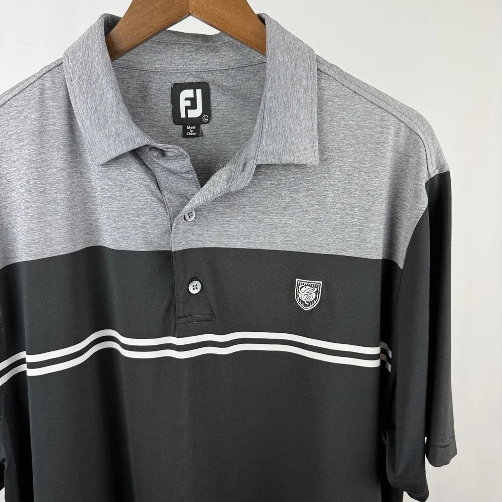 FootJoy Mens Large Polo Shirt Short Sleeve Grey‎